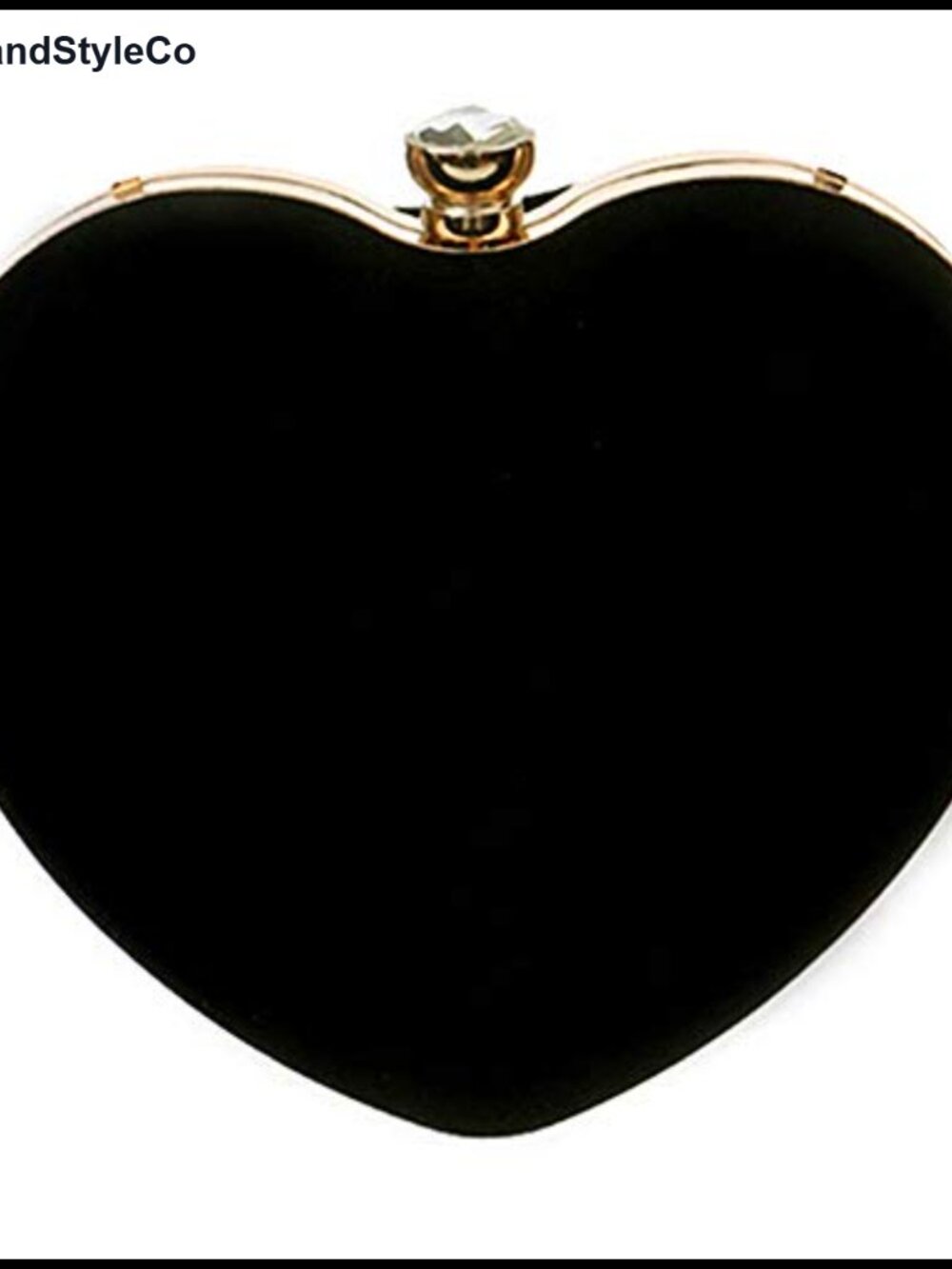 Suede Heart Clutch Purse Rhinestone Evening Bag Detachable Chain